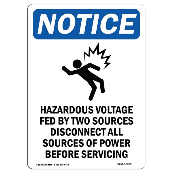 Signmission OSHA Sign, Hazardous Voltage With, 10in X 7in Aluminum, 7"W, 10" L, Portrait, OS-NS-A-710-V-13329 OS-NS-A-710-V-13329 - main